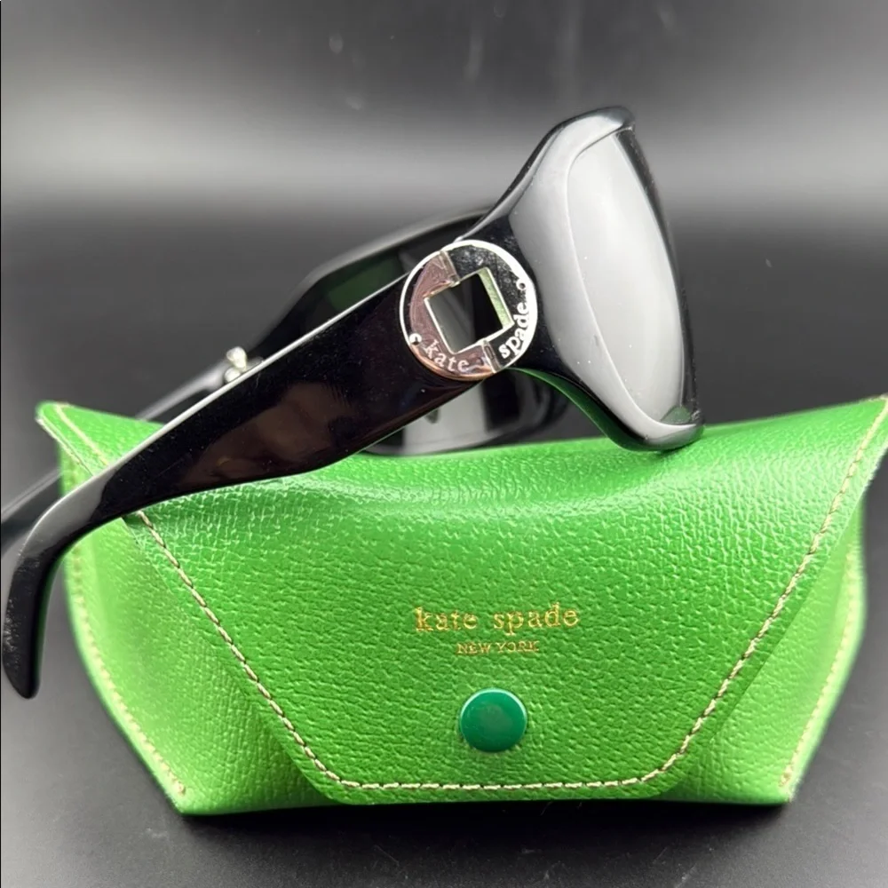 Kate Spade Black Sunglasses with Green Case